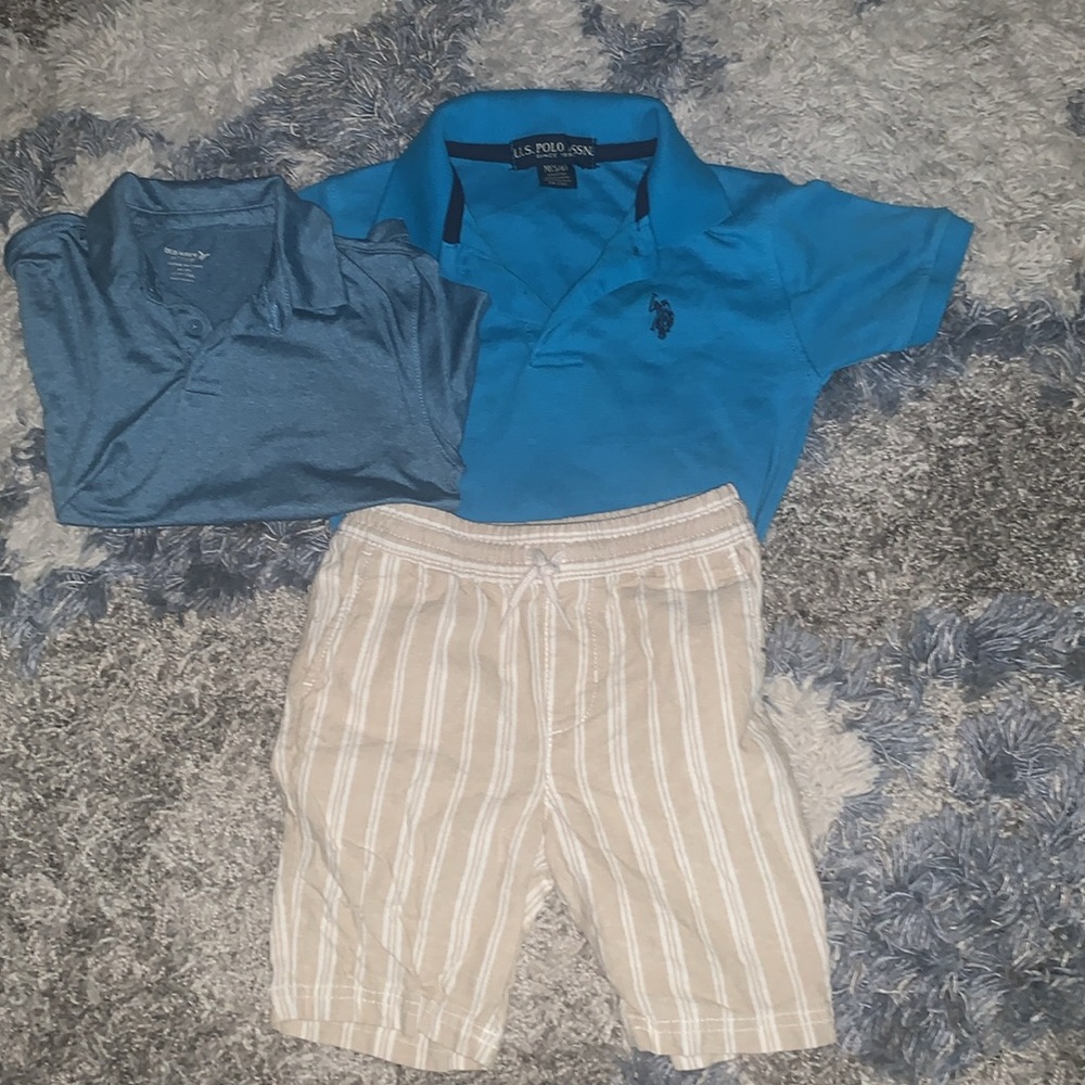 U.S. Polo Assn. Boys polo Shirt, linen blend shorts,Old Navy polo size 5